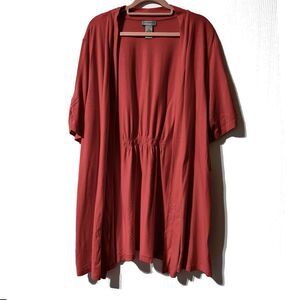 Catherines Cardigan Women’s Size 1X 18 20W Open Front Coral Short Sleeve NWT